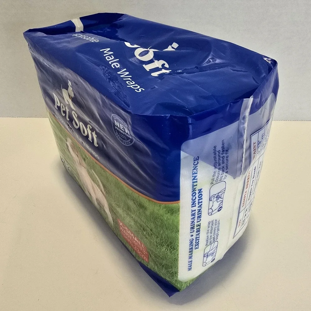 Pet Soft Disposable Male Wrap Dog‎ Diapers 12 Pc X-Small